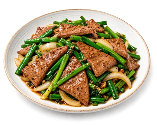Liver & garlic chives stir-fry